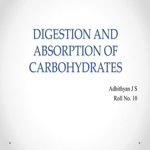 Digestion and Absorption of Carbohydrates- Biochemistry