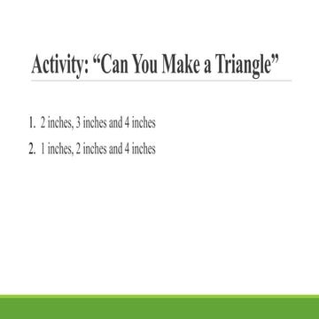 Triangle Inequality Theorem, Triangle Inequality
