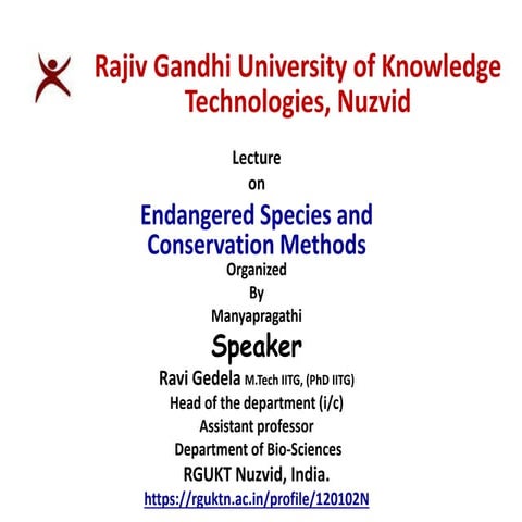 Endangered species and its conservation methods | PPT