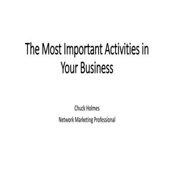 The Most Important Activities in Your Business