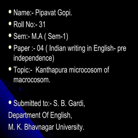 Kanthapura microcosm of macrocosm