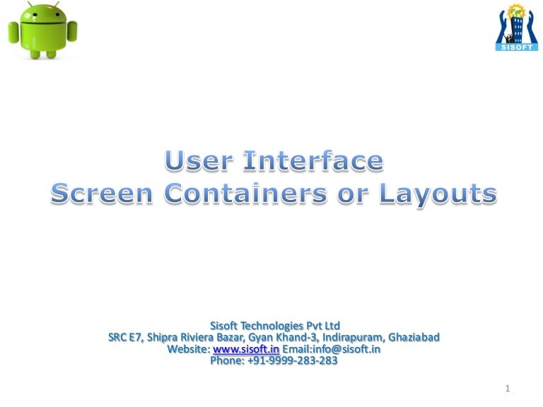 Android Screen Containers & Layouts