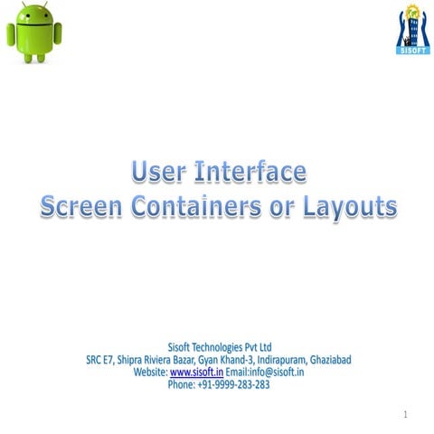 Android Screen Containers & Layouts | PPT
