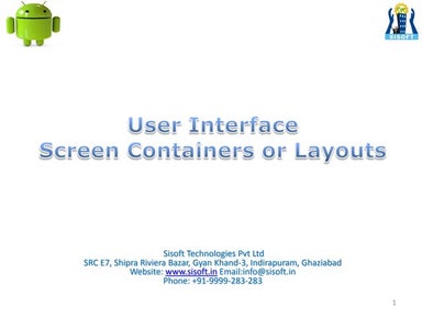 Android Screen Containers & Layouts