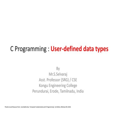 C Programming: Structure and Union | PPT