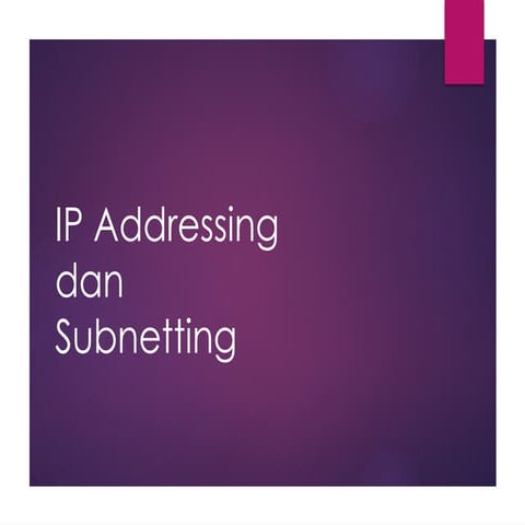IP ADDRESING DAN SUBNETING JARINGAN KOMPUTER | PPT