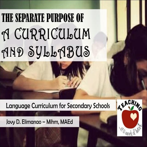 Curriculum and Syllabus 