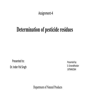 LIMIT TESTS FOR PESTICIDE RESIDUES