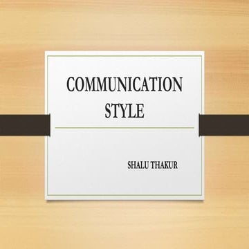 communication Styles