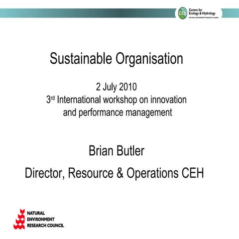 Paper 6: Sustainable Organisation (Butler)