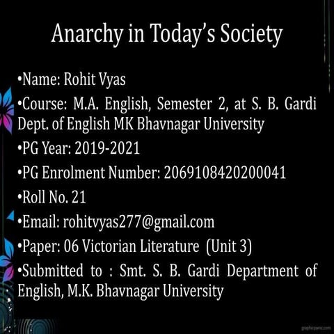 Culture and Anarchy in Today's Society