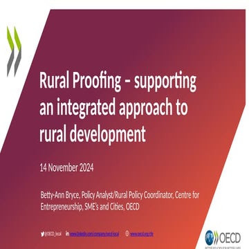 OECD Rural Principles series: Taking an integrated approach to Rural Developm...