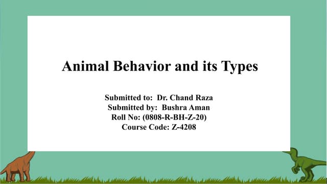 animal behaviours and its types with examples
