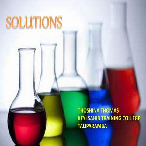 SOLUTIONS IN CHEMISTRY