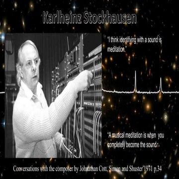 Creating Sonic Topologies with electronic music to develop a new cosmological...