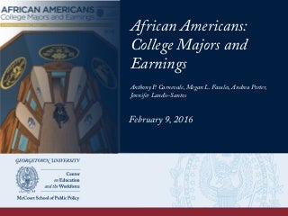 African Americans: Overrepresented in Majors that Lead to Low-paying Jobs