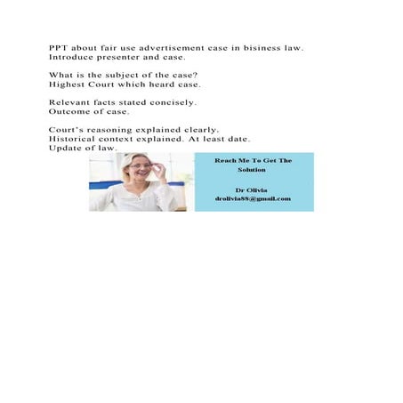 PPT about fair use advertisement case in bisiness law.Introduce pr.docx