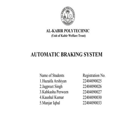 automobile automatic braking while nearby problem .ppt