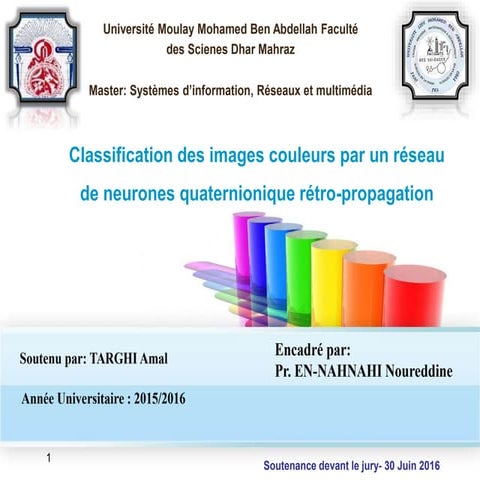 classification des images couleurs par un réseau de neurone quaternionique ré...