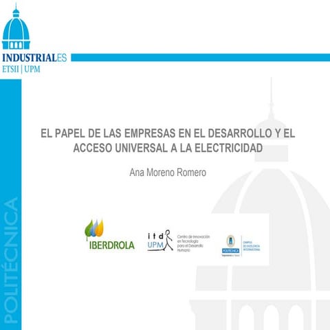El papel de las empresas en el Desarrollo y el Acceso a la Electricidad ...