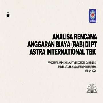 ANALISA RENCANA ANGGARAN BIAYA (RAB) DI PT ASTRA INTERNATIONAL TBK | PDF