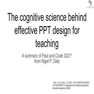 The cognitive science behind effective powerpoint design for teaching
