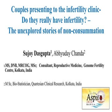 Couples presenting to the infertility clinic- Do they really have ...