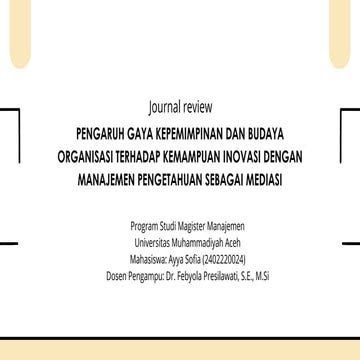 PENGARUH GAYA KEPEMIMPINAN DAN BUDAYA  ORGANISASI TERHADAP KEMAMPUAN INOVASI ...