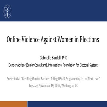 Online Violence Against Women in Politics - Comparative Trends, Impacts and R...