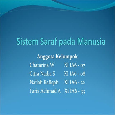 PPT BIOLOGI SISTEM SARAF & INDRA