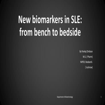  biomarkers in SLE ( Systemic Lupus Erythematosus )