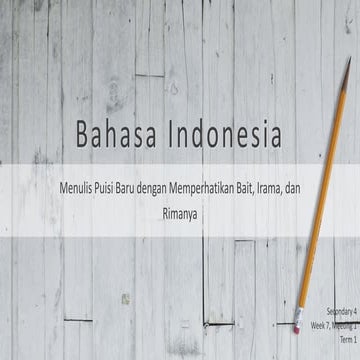 Menulis Puisi Baru dengan Memperhatikan Bait, Irama, dan Rimanya