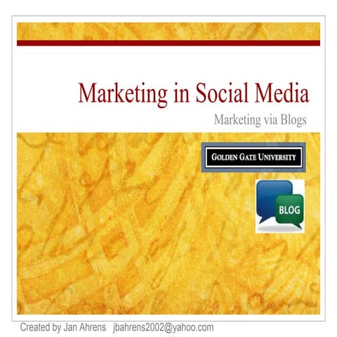 9/13 PPT on Blog Marketing