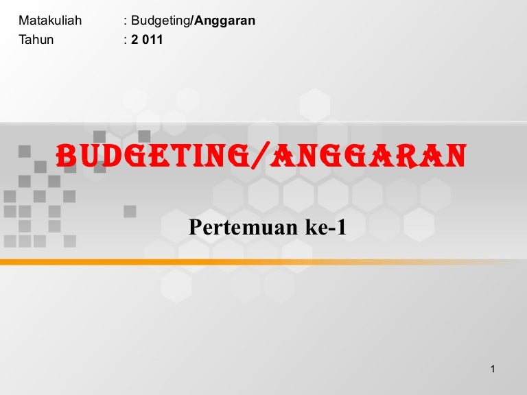 Ppt Budgeting