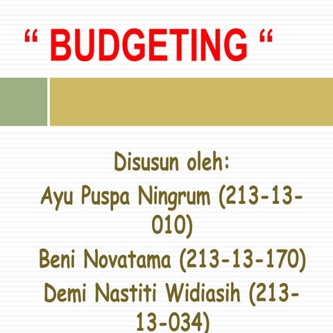 Ppt budgeting