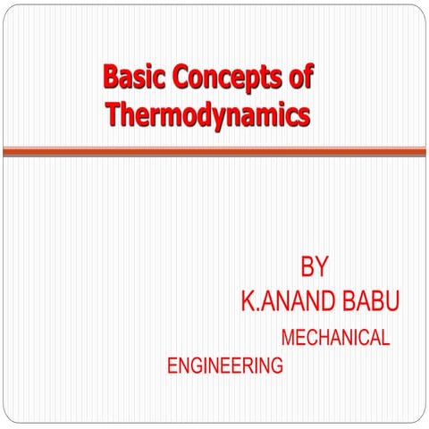 BASIC CONCEPTS OF THERMODYNAMICS