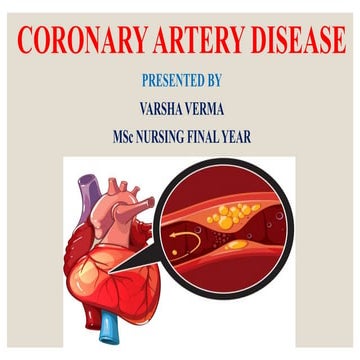 Coronary Artery Disease & Life Style Modification | PPTX