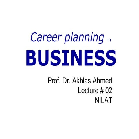 Ppt career planning in business  lecture # 02 (07.01.15)