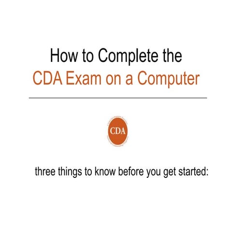CDA Computer Exam Tutorial