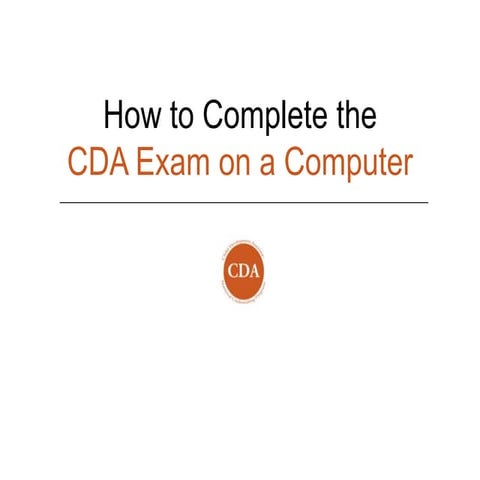 CDA Exam tutorial