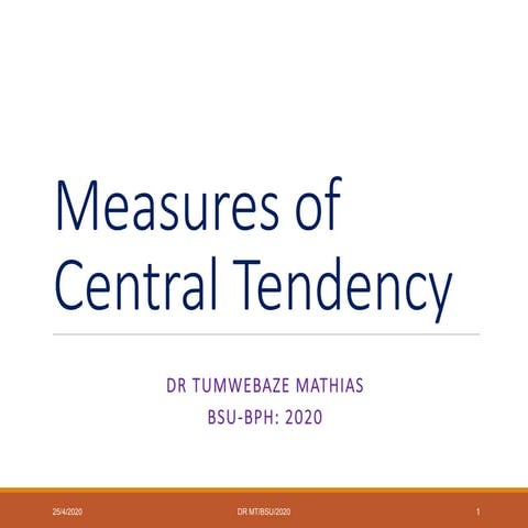 Ppt central tendency measures