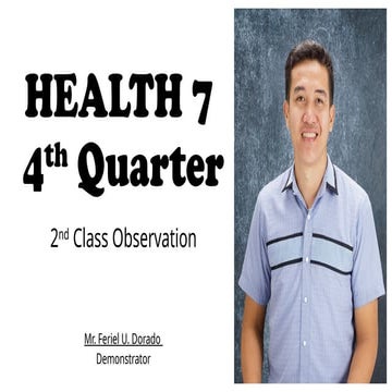 HEALTH 7 4th Quarter (Non-communicable Disease) Class Observation (CO)