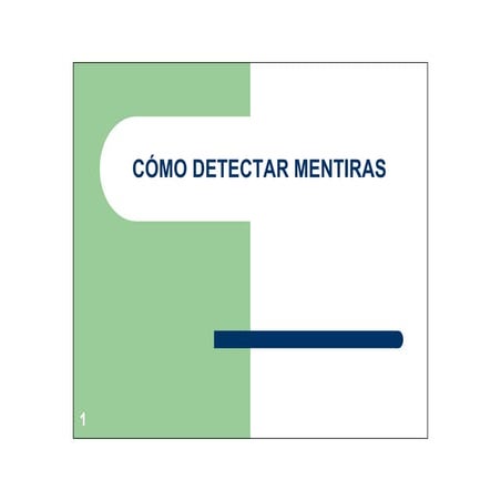 Como Detectar Mentiras | DOCX