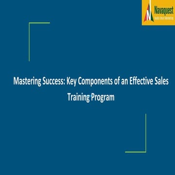Mastering Success: Key Components of an Effective Sales Training ...