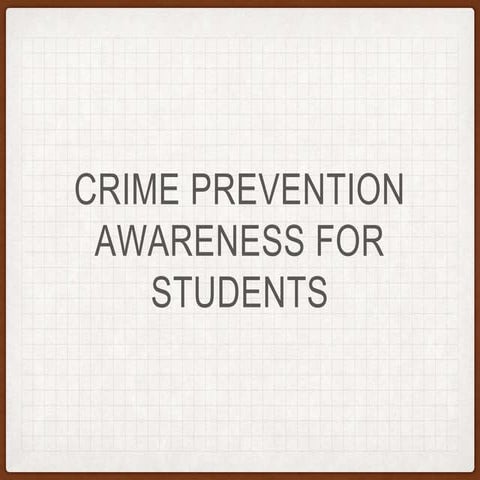 Ppt crime prevention talks ppt