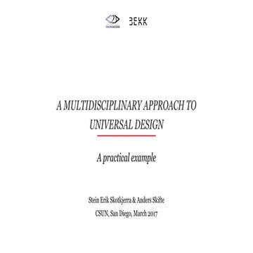 A Multidisciplinary Approach to Universal Design