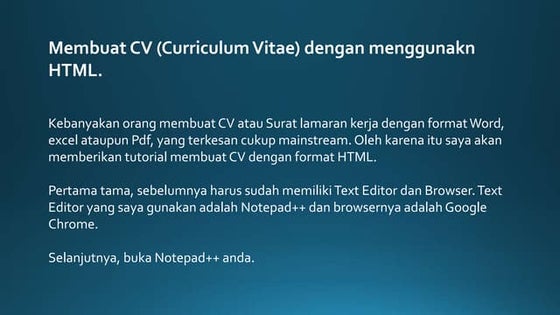 Membuat CV dengan HTML | PPT