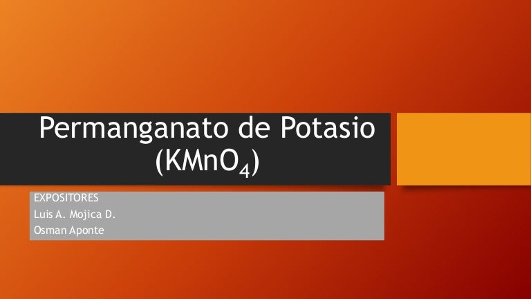 permanganato de potasio para que se usa