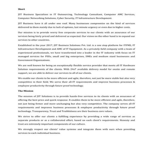 Jst Business Solutions Pvt. Ltd | PDF