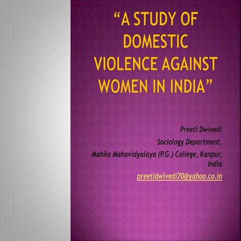 A Study of domestic violence against women in India